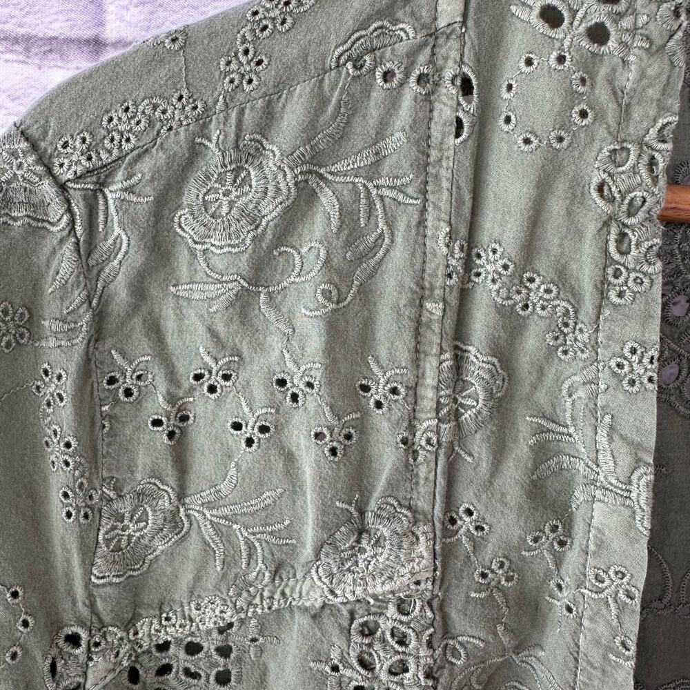 Preowned Sundance Moonlight Eyelet Jacket Boho Cardigan Open Front Sz XL Cotton - Picture 12 of 12